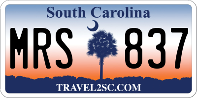 SC license plate MRS837