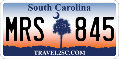 SC license plate MRS845