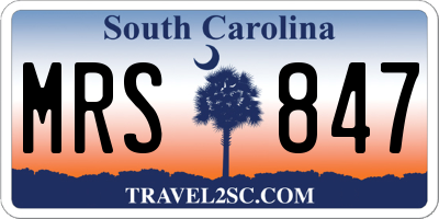 SC license plate MRS847