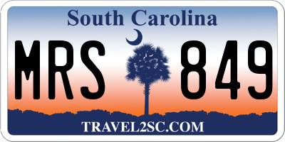 SC license plate MRS849