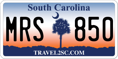 SC license plate MRS850