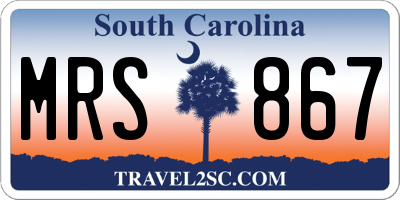 SC license plate MRS867