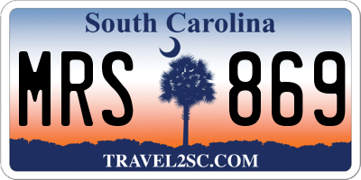 SC license plate MRS869