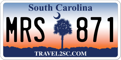 SC license plate MRS871