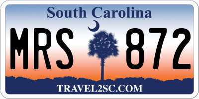 SC license plate MRS872