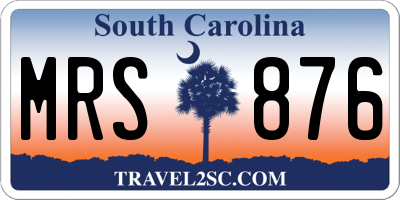 SC license plate MRS876