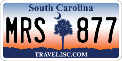 SC license plate MRS877