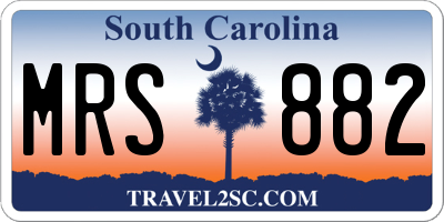 SC license plate MRS882