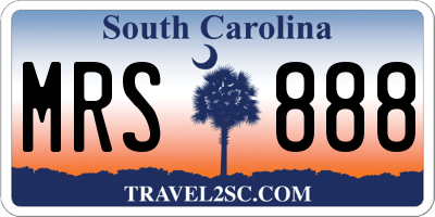 SC license plate MRS888