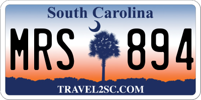 SC license plate MRS894