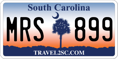 SC license plate MRS899