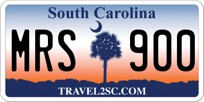 SC license plate MRS900