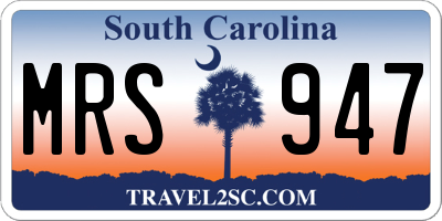 SC license plate MRS947