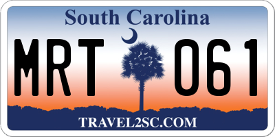 SC license plate MRT061