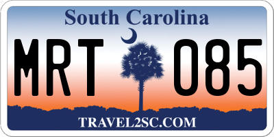 SC license plate MRT085