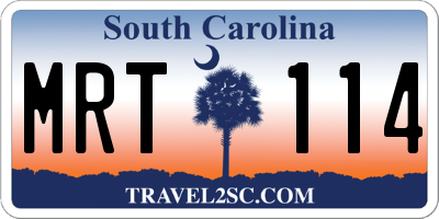 SC license plate MRT114