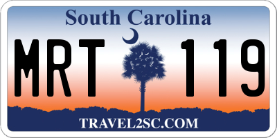 SC license plate MRT119