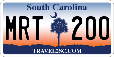 SC license plate MRT200