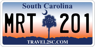 SC license plate MRT201