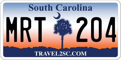 SC license plate MRT204