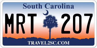 SC license plate MRT207