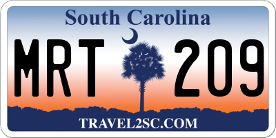 SC license plate MRT209