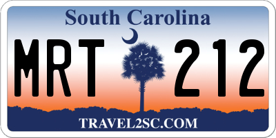 SC license plate MRT212