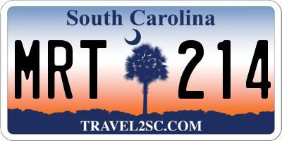 SC license plate MRT214