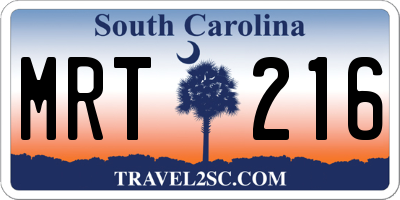 SC license plate MRT216
