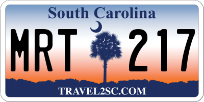 SC license plate MRT217