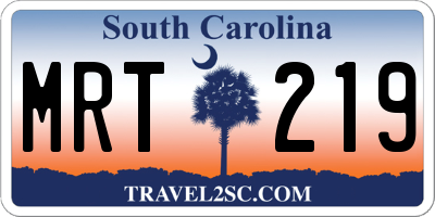 SC license plate MRT219