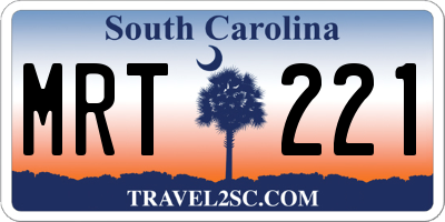 SC license plate MRT221