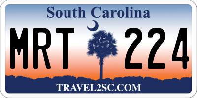 SC license plate MRT224