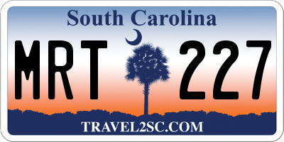 SC license plate MRT227