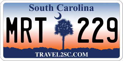 SC license plate MRT229