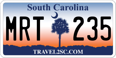 SC license plate MRT235