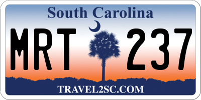 SC license plate MRT237