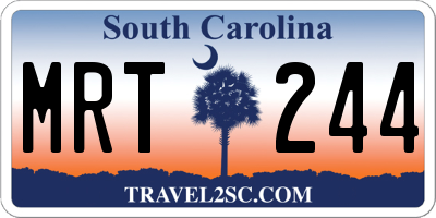 SC license plate MRT244