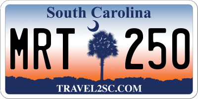 SC license plate MRT250