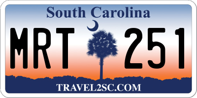 SC license plate MRT251