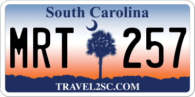 SC license plate MRT257