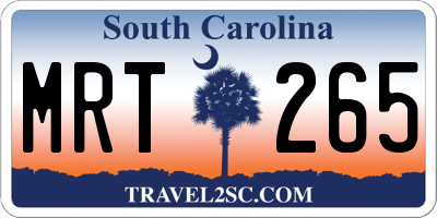 SC license plate MRT265