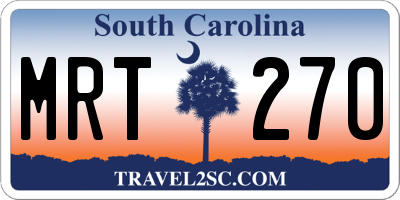 SC license plate MRT270