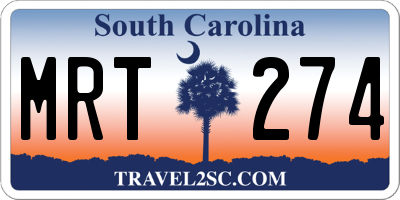 SC license plate MRT274