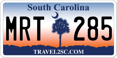 SC license plate MRT285