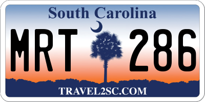 SC license plate MRT286