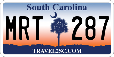 SC license plate MRT287