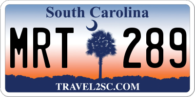 SC license plate MRT289