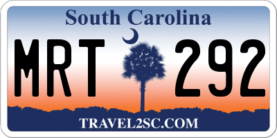 SC license plate MRT292