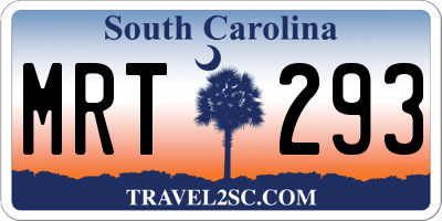 SC license plate MRT293